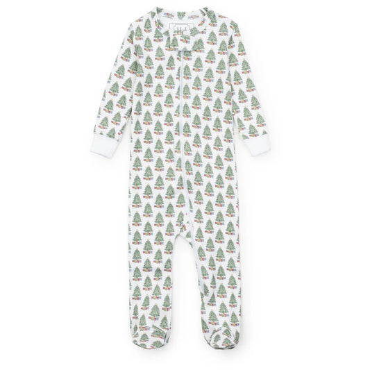 Lila and Hayes Parker Zipper Pajama- Under the Christmas Tree