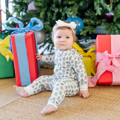 Lila and Hayes Parker Zipper Pajama- Under the Christmas Tree
