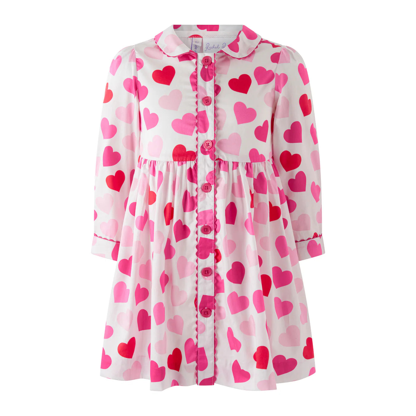 Rachel Riley Scatter Heart Button Front Dress