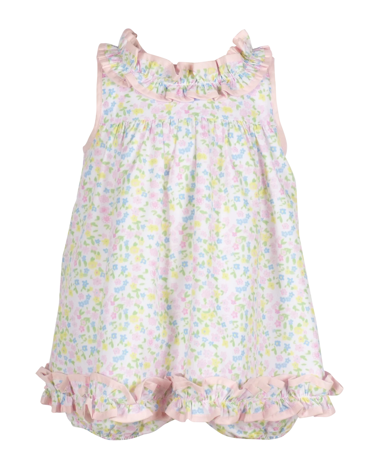 The Yellow Lamb Roslyn Ruffle Dress with bloomers- Spring Meadow