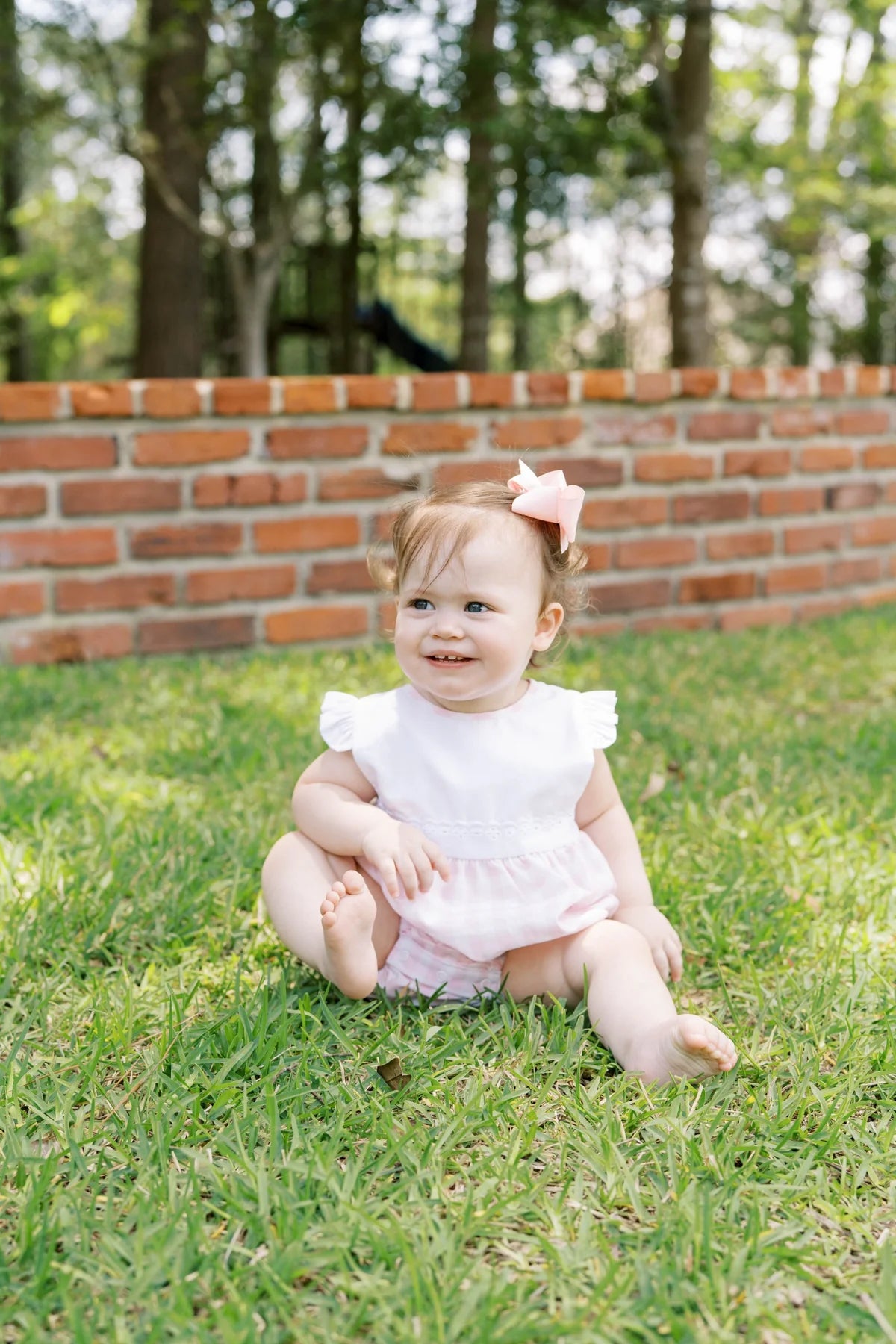 Lullaby Set  Pinafore Bubble- Playful Pink Buffalo Check