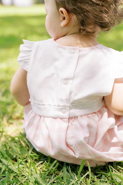 Lullaby Set  Pinafore Bubble- Playful Pink Buffalo Check