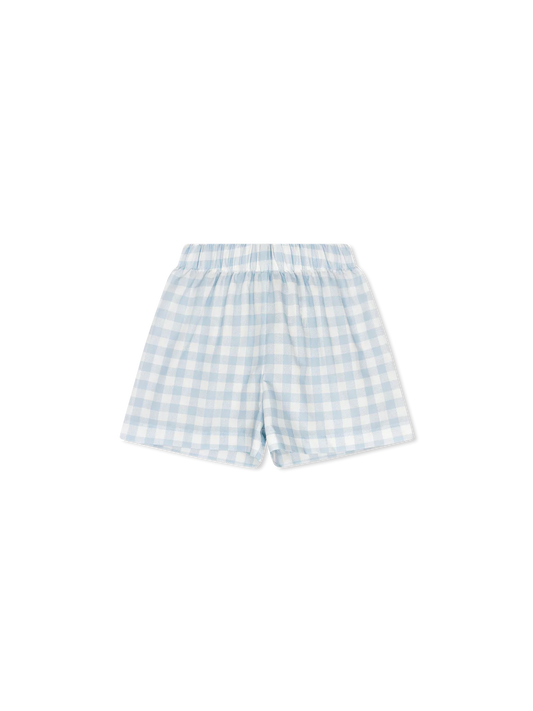 Lullaby Set Stewart Short- Baldwin Blue Buffalo Check