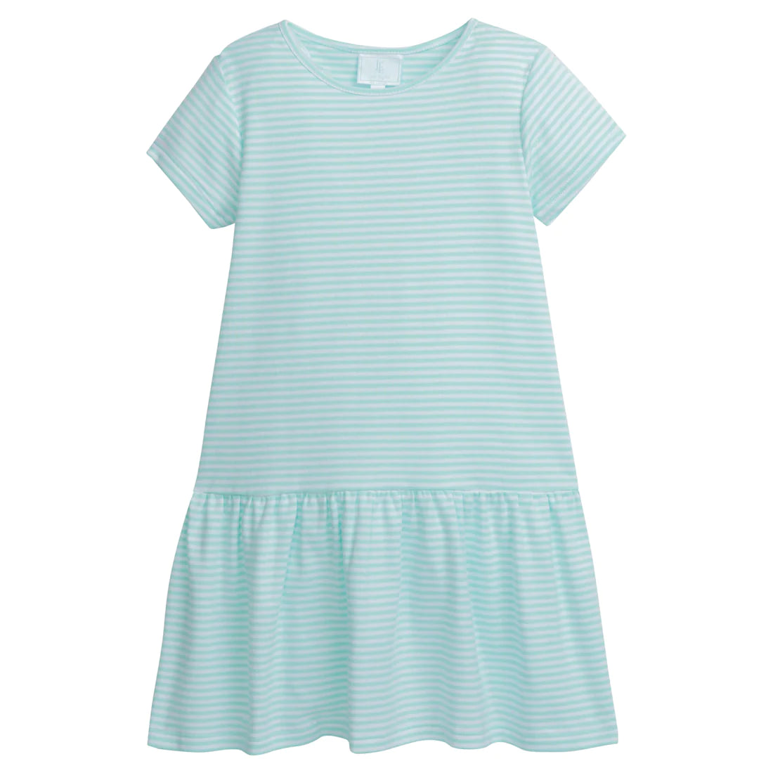 Little English Chanel Dress- Aqua Stripe