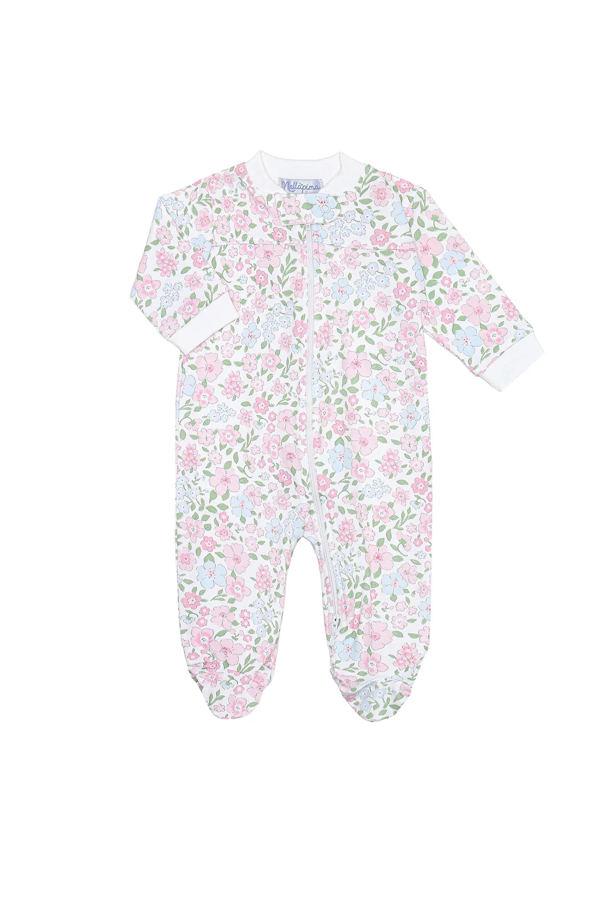 Nella Pima English Garden Zipper Footie