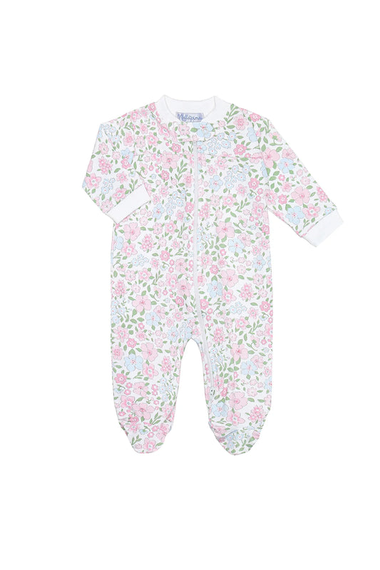 Nella Pima English Garden Zipper Footie