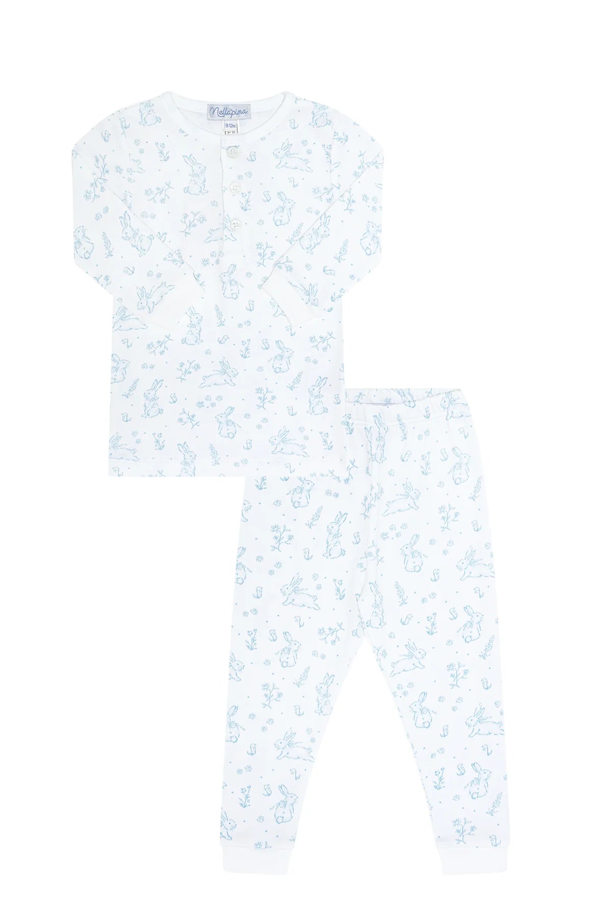 Nella Pima Blue Bunny Toile PJs