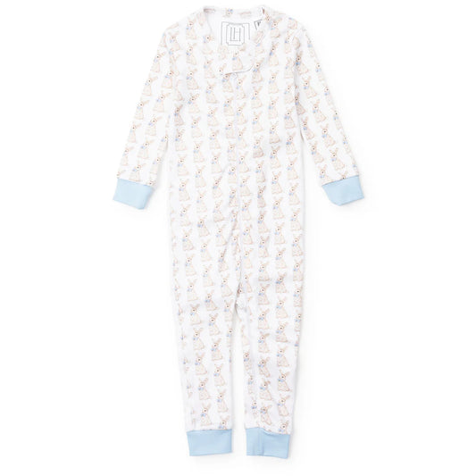 Lila and Hayes Parker Boys Zipper Pajama- Blue Bunny