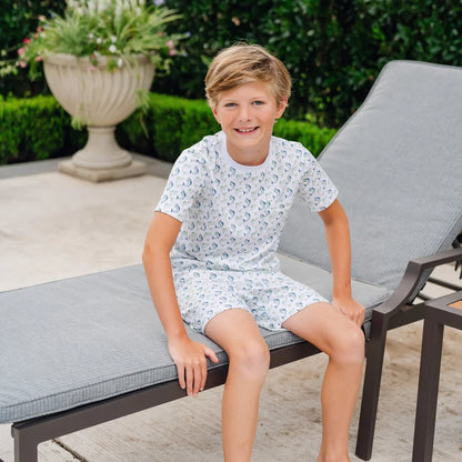 Lila and Hayes Charles Boys Short Set- Jumping Trout