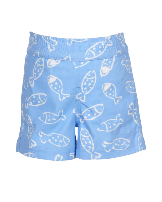 The Yellow Lamb Sebastian Pull On Shorts- Gone Fishing