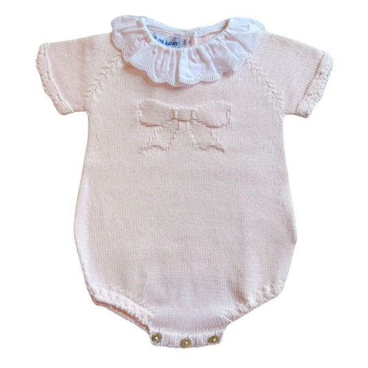 Mi Lucero Bow Bubble with ruffle collar-Pink