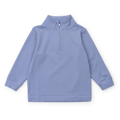 Lila and Hayes Sam Performance Pullover- Blue Stripes