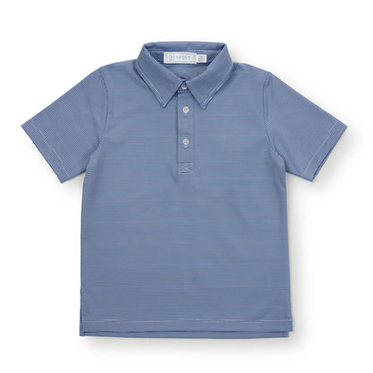 Lila and Hayes Performance Polo-Blue Stripes