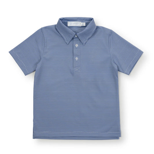 Lila and Hayes Performance Polo-Blue Stripes