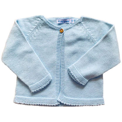 Mi Lucero One Button Sweater- Light Blue