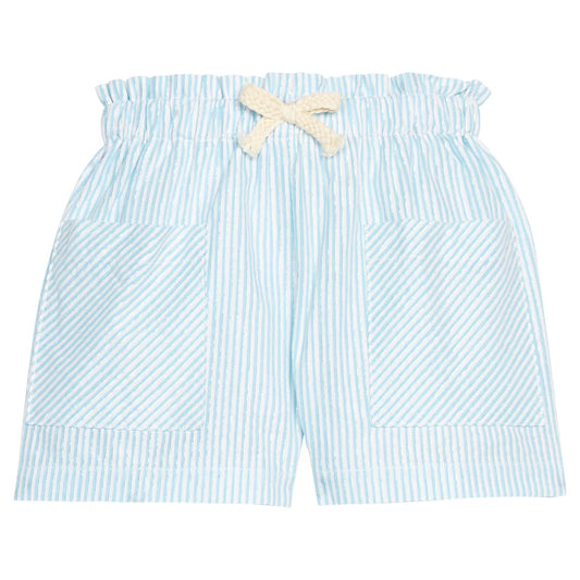 BISBY Patch Pocket Shorts- Aqua Sparkle