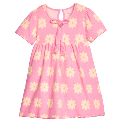 BISBY Riveria Dress- Pink Floral Terry