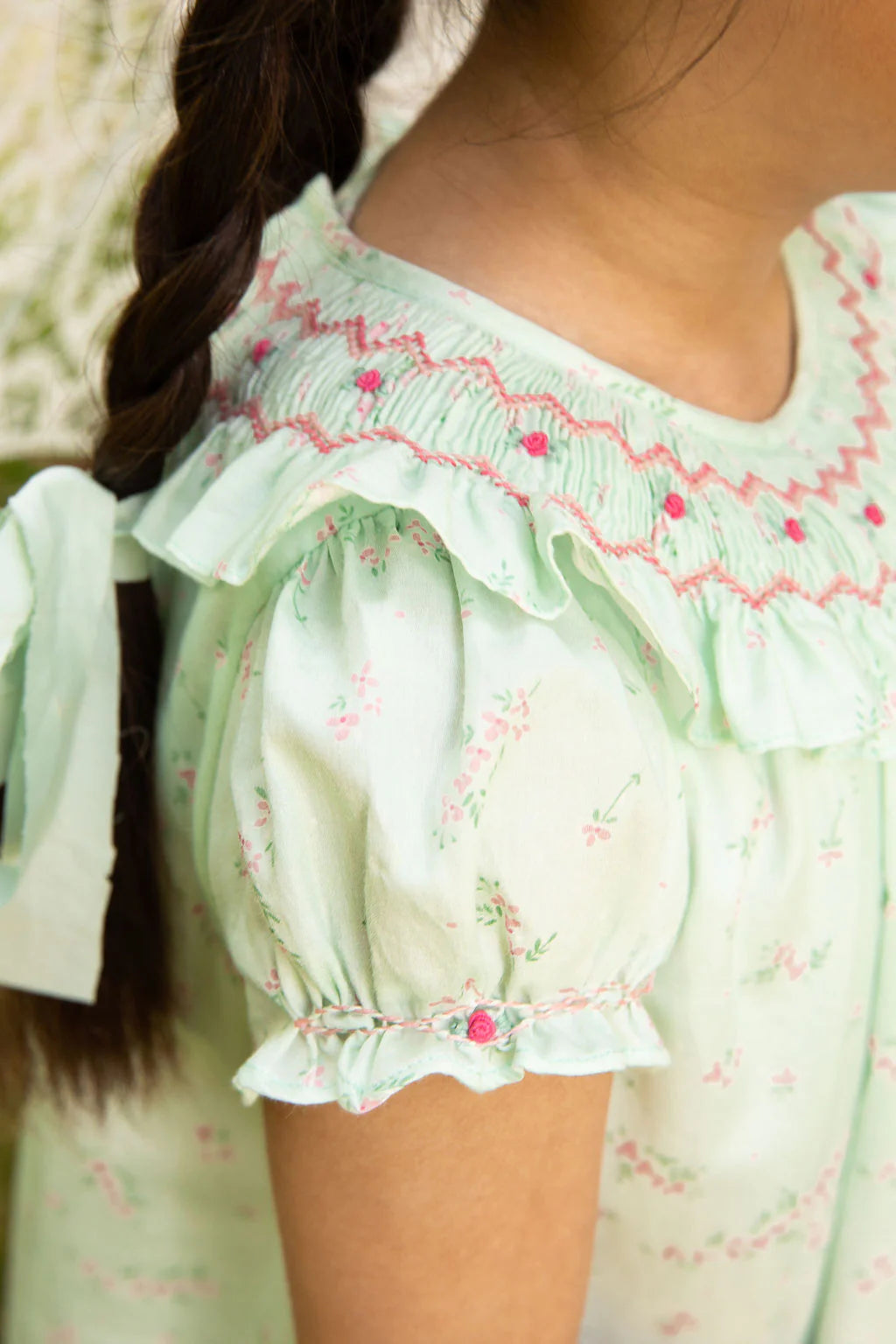 Antoinette Paris Jasmine Dress- Mint Floral Baby