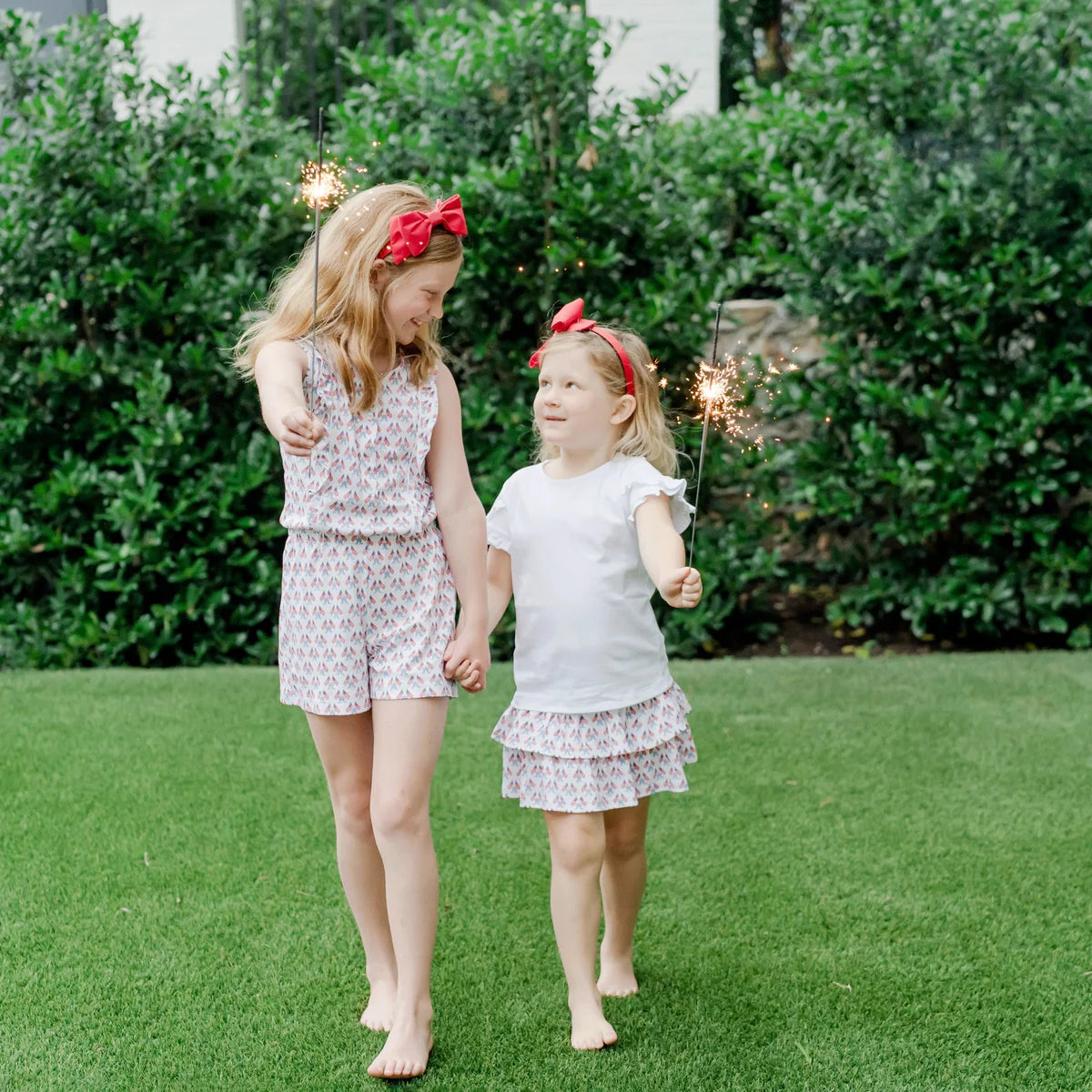 Lila and Hayes Maggie Tiered Skirt- Stars, Stripes and Bows