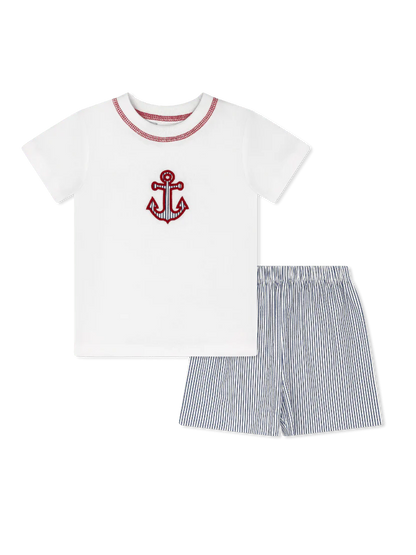 Lullaby Set Preston Short Set- River Royal/Anchor
