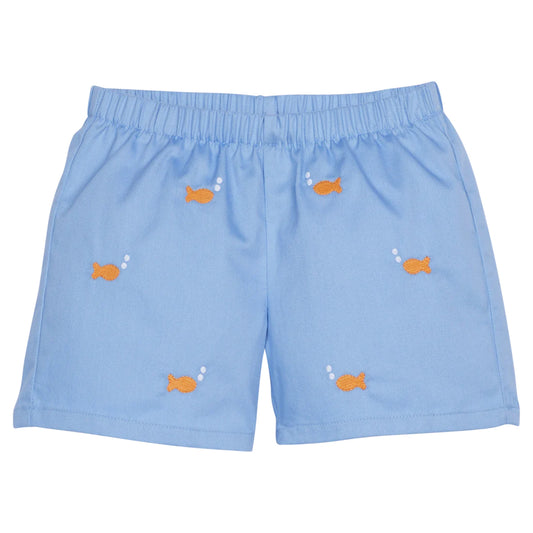 Little English Embroidered Basic Short- Goldfish