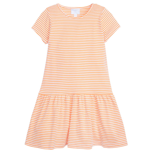 Little English Chanel T-shirt Dress- Orange Stripe