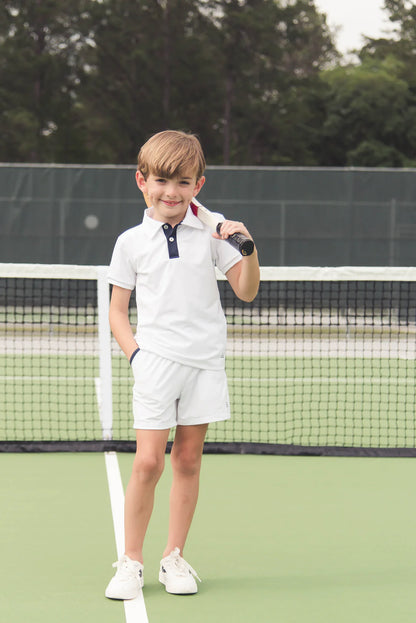 SET Nathan Short- White/Navy trim