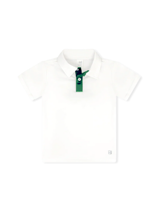 SET Parker Polo-Pure Coconut/Augusta Green
