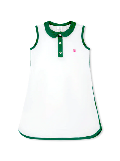 SET Presley Dress- Pure Coconut/Augusta Green