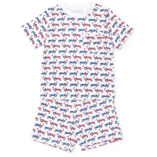 Lila and Hayes Charles Boys Short Set- Patriotic Jeeps