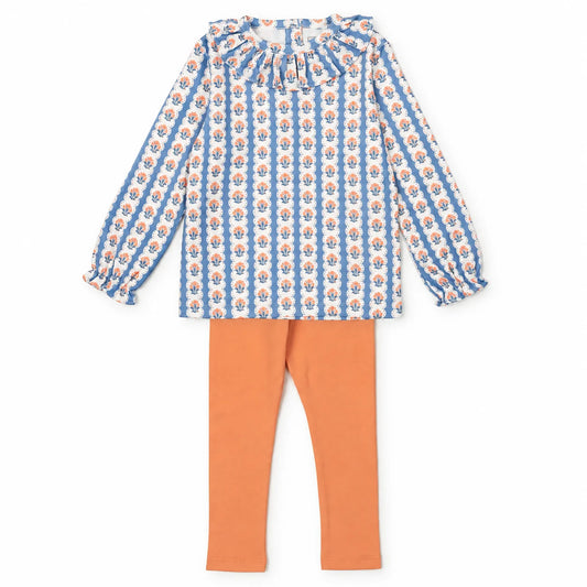 Lila and Hayes Lulu Legging Set- Harvest Ribbon
