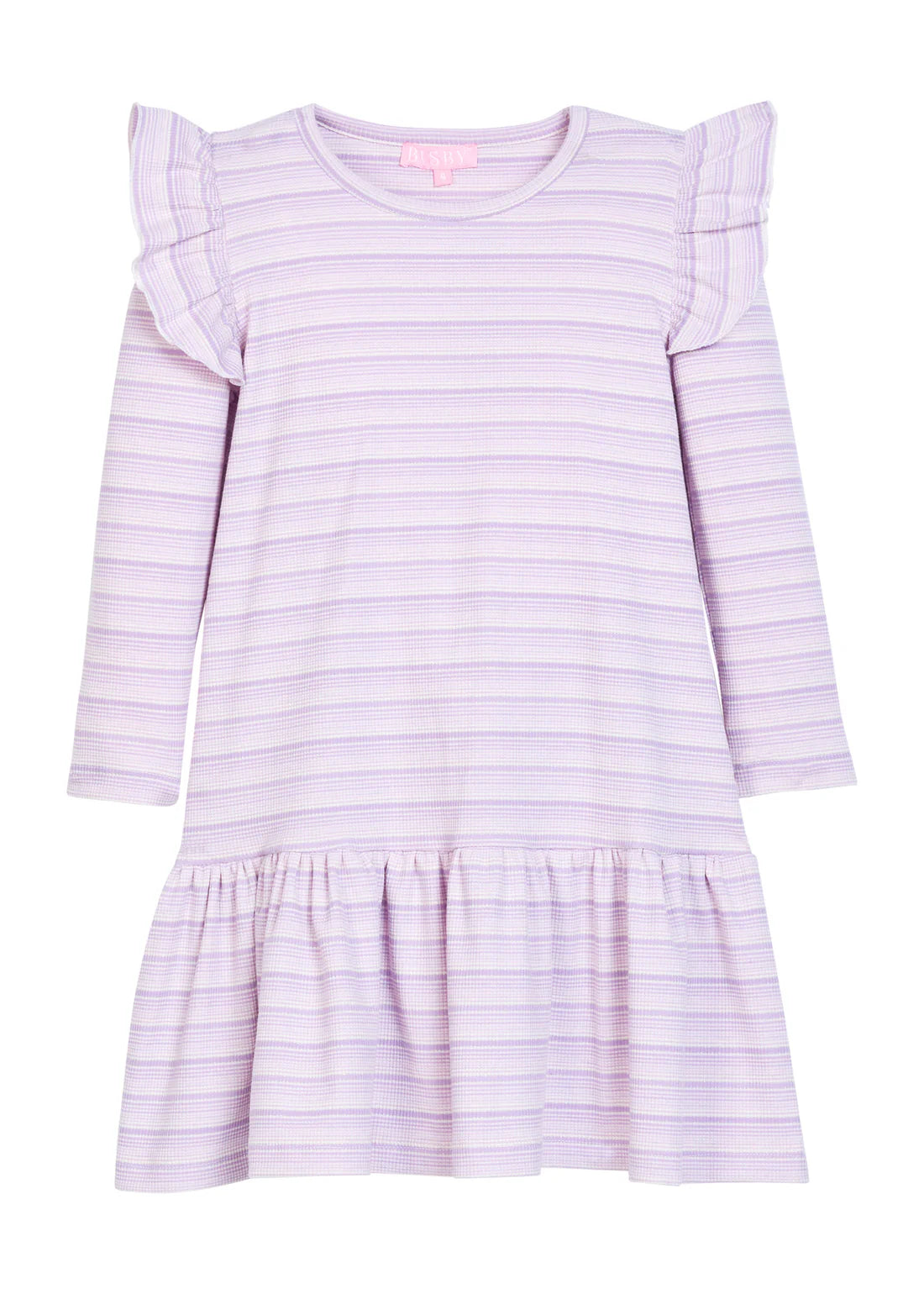 BISBY Sadie T-Shirt Dress- Lavendar Sparkle Stripe