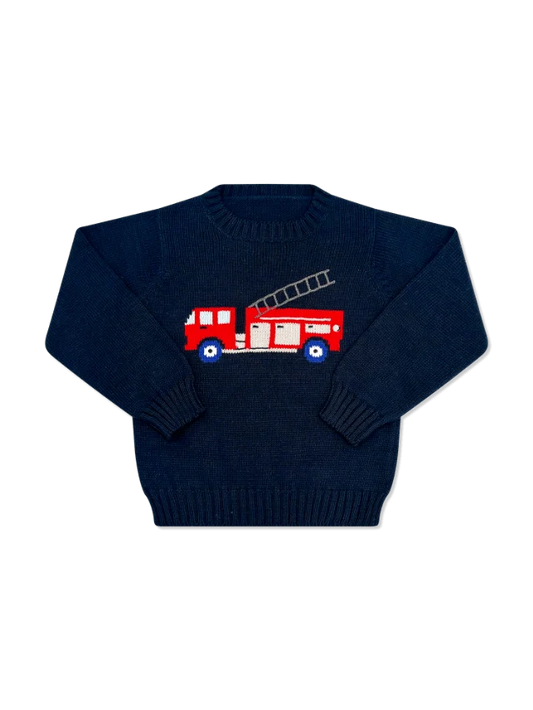Lullaby Set Cozy Up Sweater- Firetruck