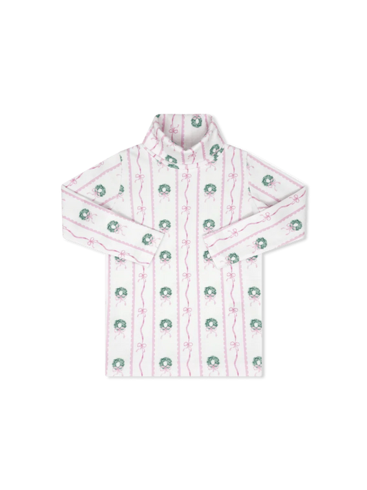 Lullaby Set Tiny Tot Turtleneck- Boxwood and Bows