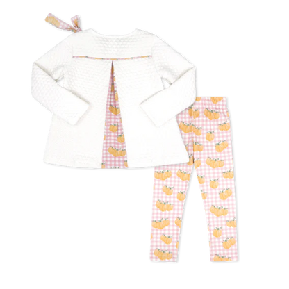 Lullaby Set Madeline Legging Set-White Quilted Pumpkin Patch