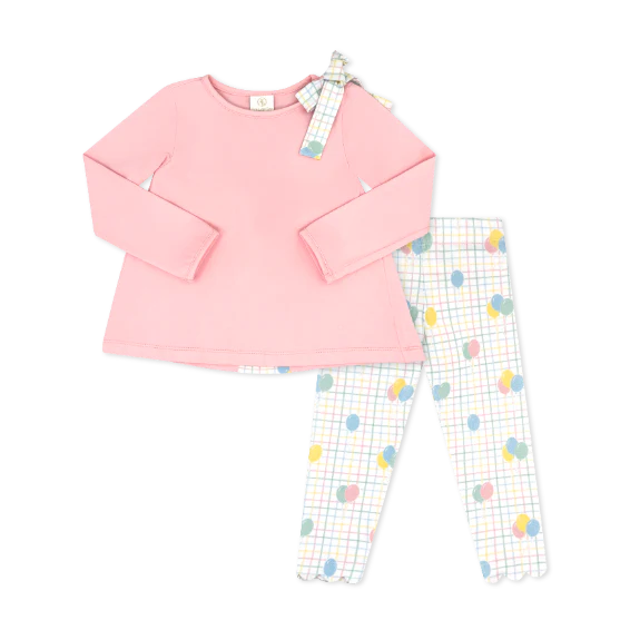 Lullaby Set Madeline Legging Set- Party Time Balloon Plaid