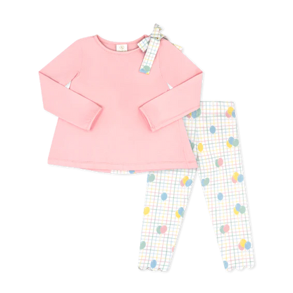 Lullaby Set Madeline Legging Set- Party Time Balloon Plaid