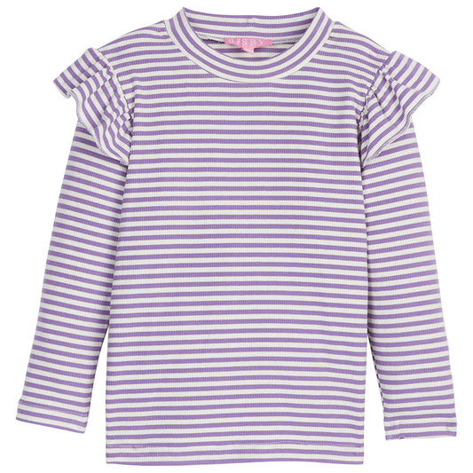 BISBY Sadie Top- Lilac Sparkle Stripe