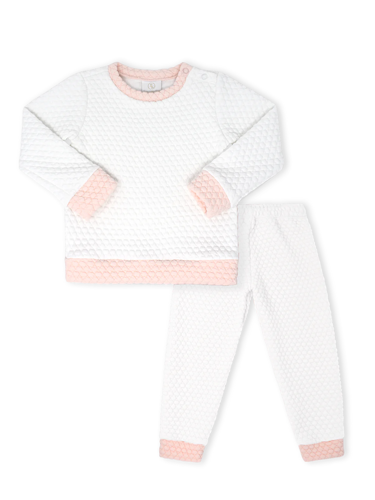 Lullaby Set Quilted Sweatshirt- Worthington White/Paris Pink