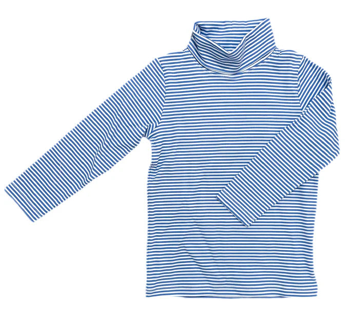 James and Lottie Boys Basic Turtleneck-Royal Stripe