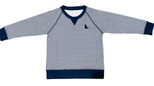 James and Lottie Boys Basic Tripp Sweatshirt- Navy Stripe