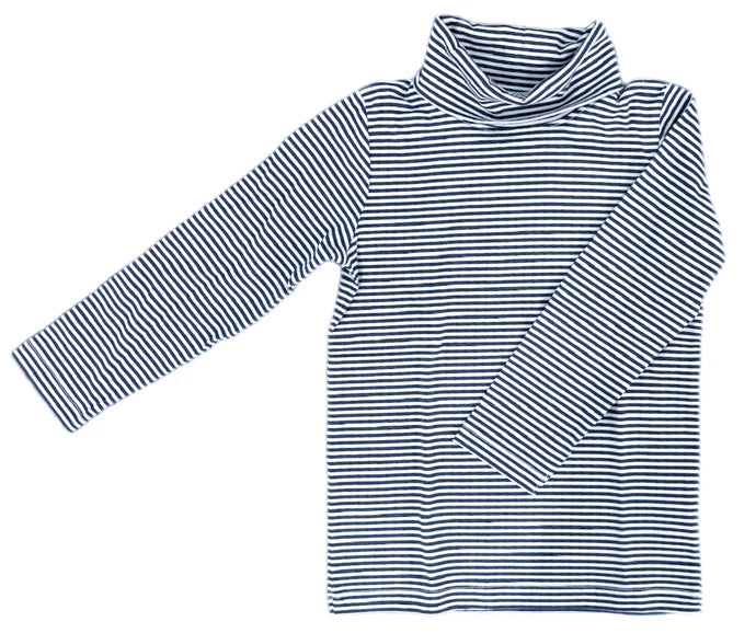 James and Lottie Boys Basic Turtleneck- Navy Stripe