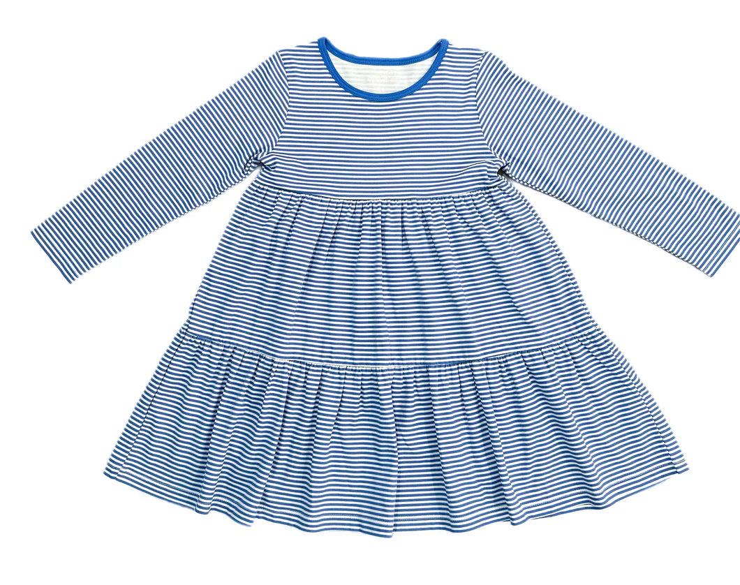 James and Lottie Brynn Knit Dress-Royal Stripe