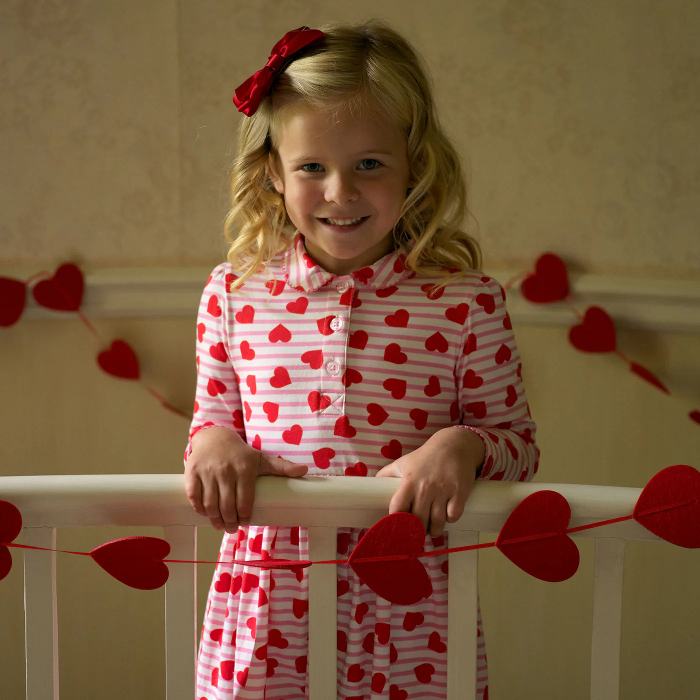 Rachel Riley Stripe Heart Jersey Dress