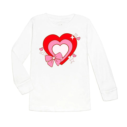 Sweet Wink  Bow Love Valentine's Day Longsleeve Tee