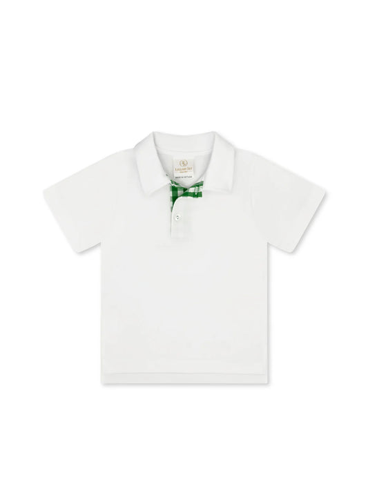 Lullaby Set Parker Polo- White/Augusta Green