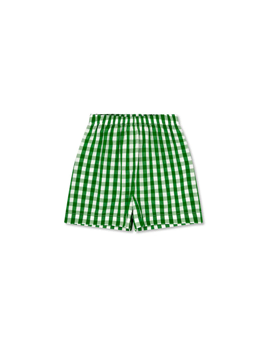 Lullaby Set Stewart Short- Augusta Green gingham