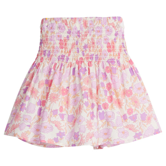 BISBY Shirred Circle Skirt- Lisle Lavendar Floral