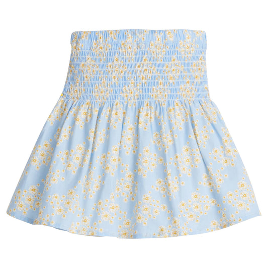BISBY Shirred Circle Skirt- Blue Ditsy Floral