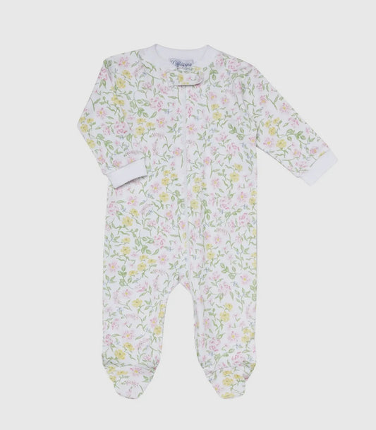 Nella Pima Wildflower Print Footie